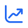 Graph with arrow moving up